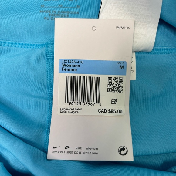 NWT Nike Dri-Fit Long Pleated Golf Skort Tennis Skirt DX1425-416 Blue Women M - Picture 6 of 7